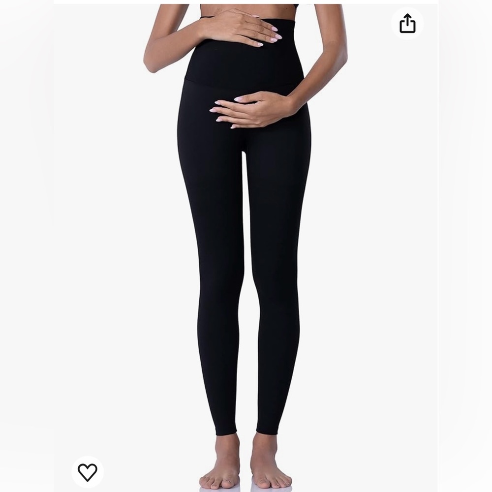 Poshdivah women’s maternity leggings over the belly pregnancy yoga pants active - Picture 4 of 6